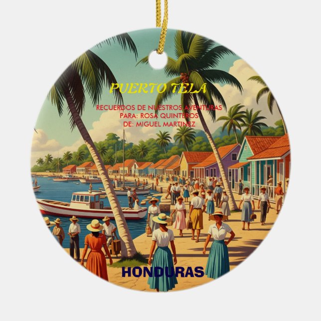  tipo chapa PUERTO DE TELA Ceramic Ornament (Front)