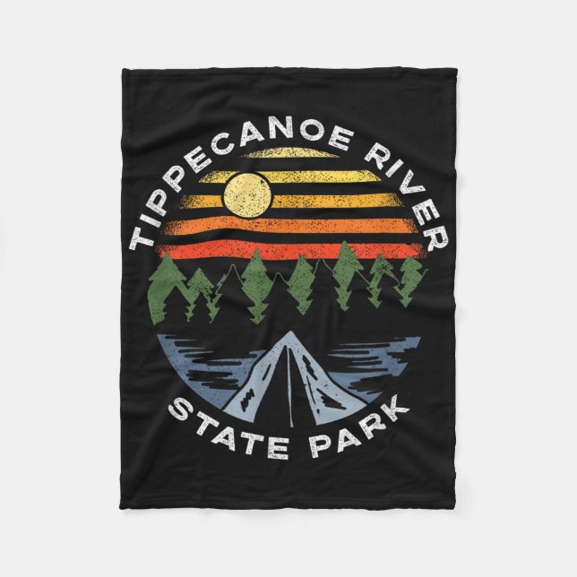 Tippecanoe River State Park Indiana Forest Camping Fleece Blanket (Front)