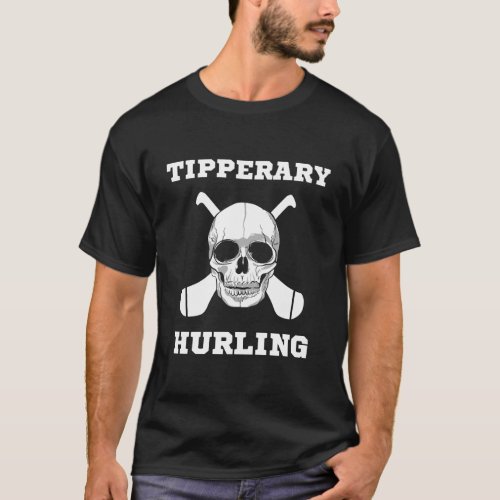Tipperary Fan Gaelic Hurling Skull T_Shirt