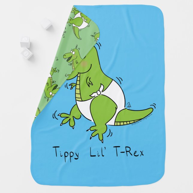 Tippy Lil T-Rex Baby Dinosaur Blanket (In Situ)