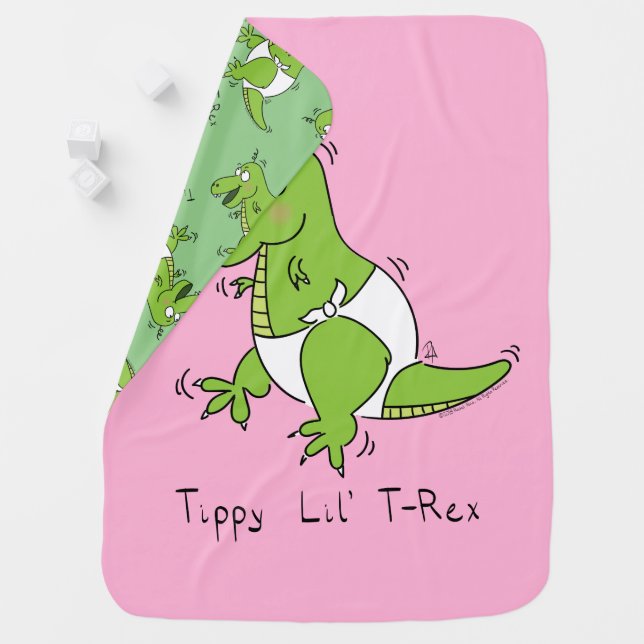 Tippy Lil T-Rex Baby Dinosaur Blanket (In Situ)