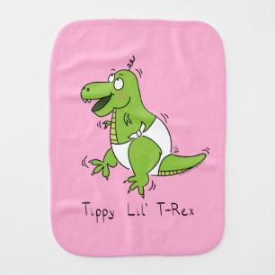 Tippy Lil T-Rex Baby Dinosaur Burp Cloth