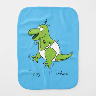 Tippy Lil T-Rex Baby Dinosaur Burp Cloth