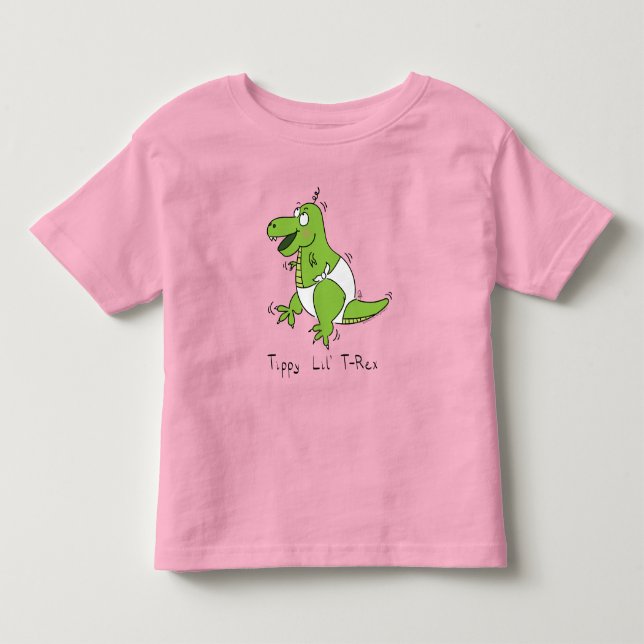Tippy Lil T-rex Baby Dinosaur Toddler Kids T-Shirt (Front)