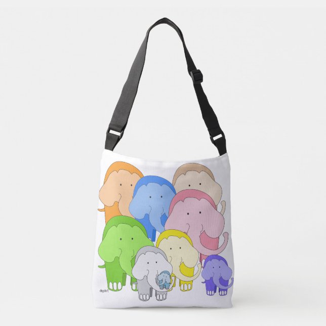 Tippy Toes Elephant Crossbody Bag (Front)