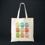 Tippy Toes Elephant Tote<br><div class="desc">Wow! Bright,  fun and ready to use and reuse for anything!  It's design is a herd of the most colorful of elephants ready to make you smile!</div>