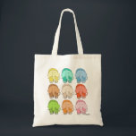 Tippy Toes Elephant Tote<br><div class="desc">Wow! Bright,  fun and ready to use and reuse for anything!  It's design is a herd of the most colorful of elephants ready to make you smile!</div>