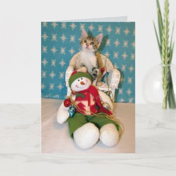 Tippy's Snowman - Cat / Kitten Christmas Card