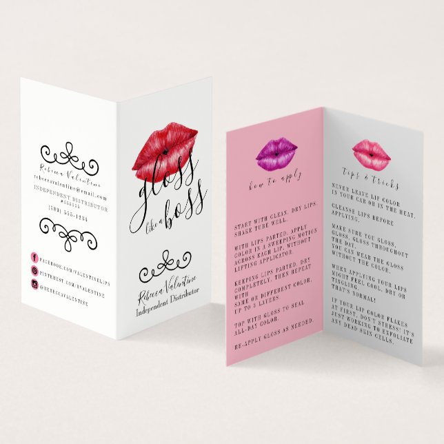 Tips and Tricks Lipsense Distributor Business Card (Inside and Outside)