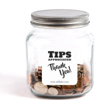 Tips Appreciated Cash Gratuities Jar Website Link