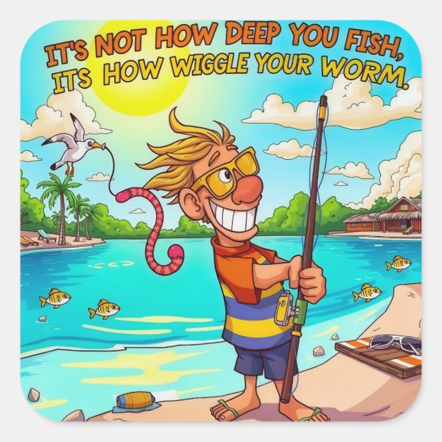  Tips for a Fun Fishing Experience Square Sticker (Front)