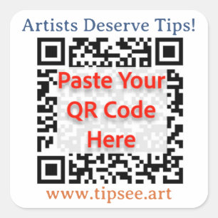 TipSee Member Custom QR sticker, 1.5 in square Sticker
