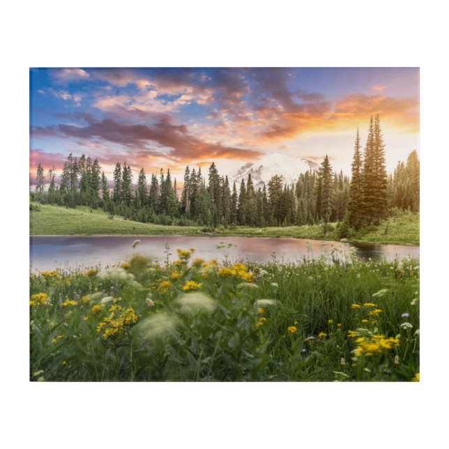 Tipsoo Lake of Mt.Rainier Acrylic Print (Front)