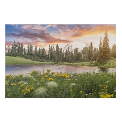 Tipsoo Lake of MtRainier Faux Canvas Print