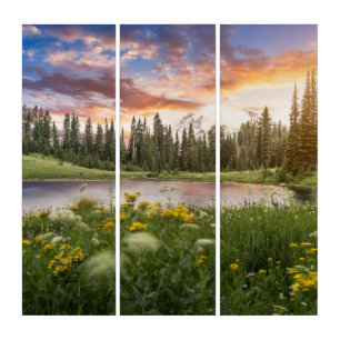 Tipsoo Lake of Mt.Rainier Triptych