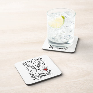 Tipsy and Bright Deer  Beverage Coaster
