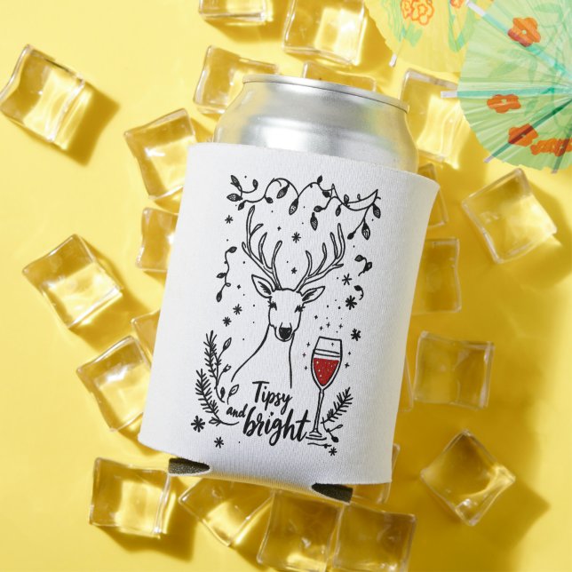 Tipsy and Bright Deer  Can Cooler (In Situ Summer)