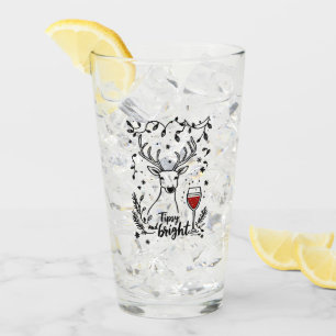 Tipsy and Bright Deer  Glass