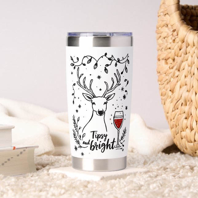 Tipsy and Bright Deer  Insulated Tumbler (Living Room (Rotated))