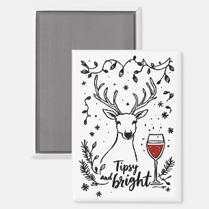 Tipsy and Bright Deer Magnet