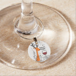 Tipsy and Bright Reindeer  Wine Charm
