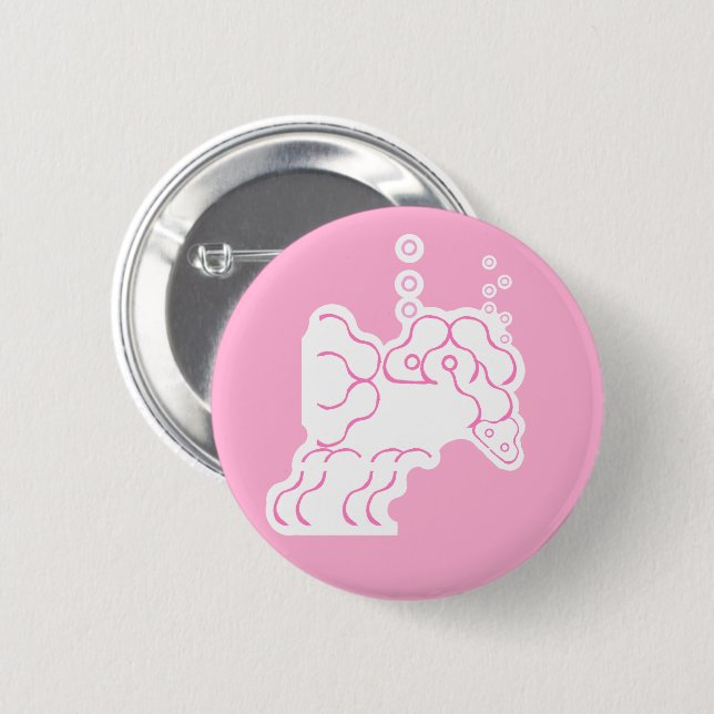 Tipsy, Drunk Pink Elephant Button (Front & Back)