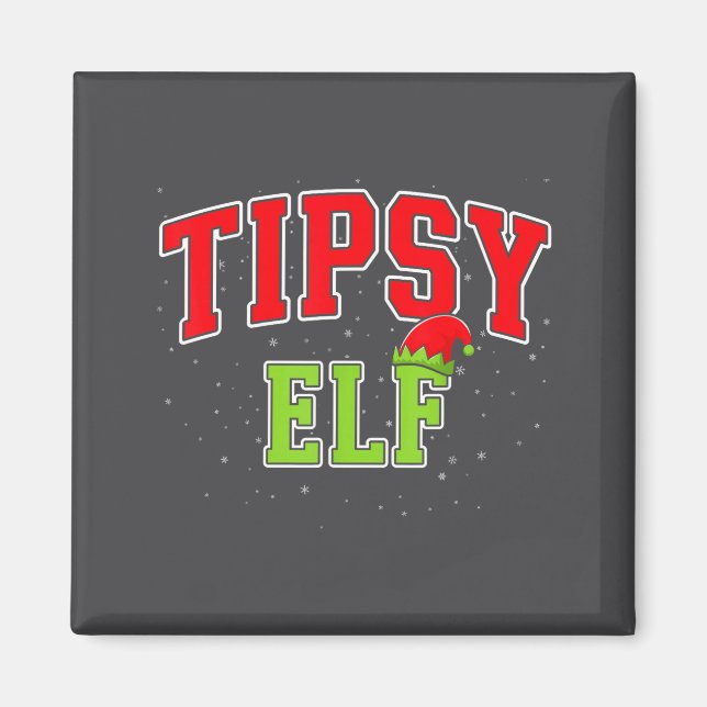 Tipsy Elf Christmas Family Matching Group Xmas  Magnet (Front)