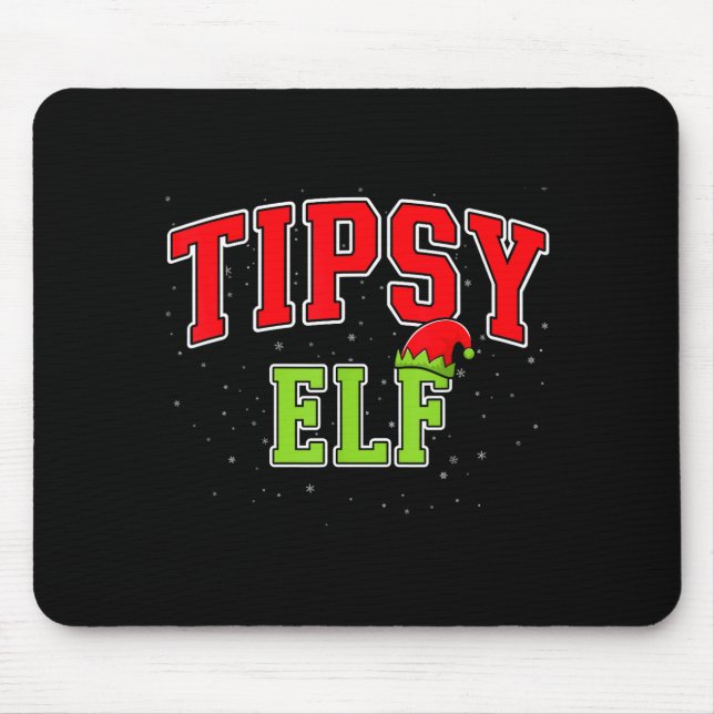 Tipsy Elf Christmas Family Matching Group Xmas  Mouse Pad (Front)