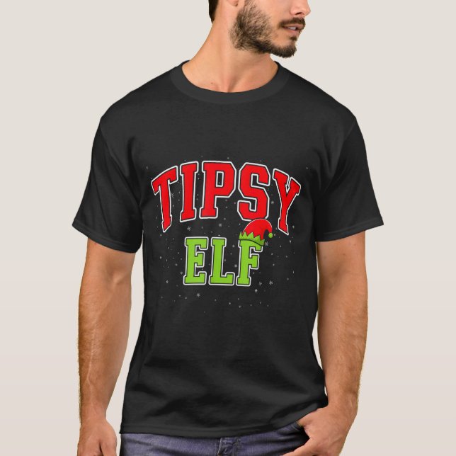 Tipsy Elf Christmas Family Matching Group Xmas  T-Shirt (Front)