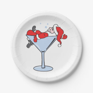 Tipsy Santa Paper Plates