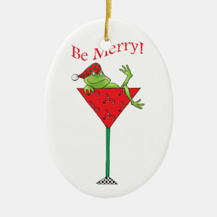 Tipsy-tini's Frog Ceramic Ornament