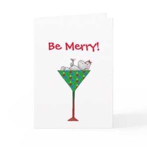 Tipsy-tini's Hippo Holiday Card