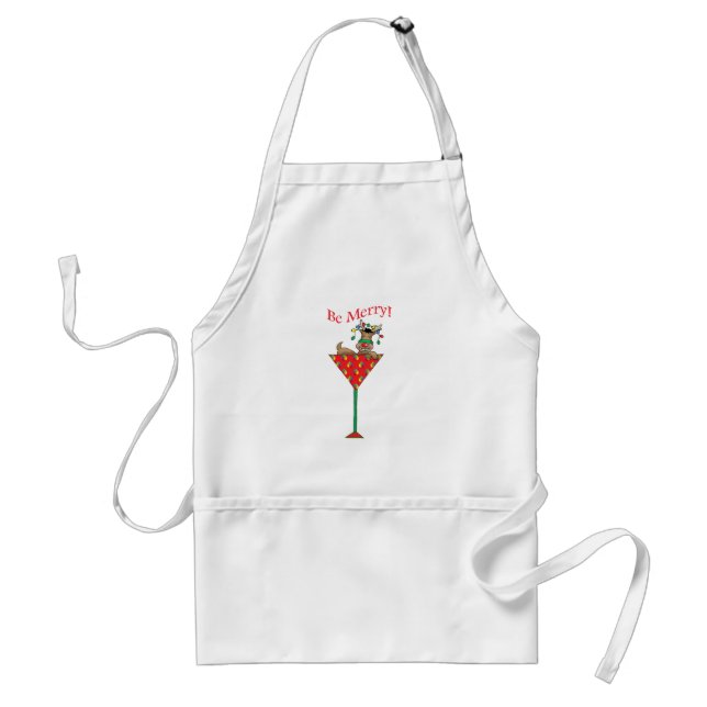 Tipsy-tini's Reindeer Adult Apron (Front)