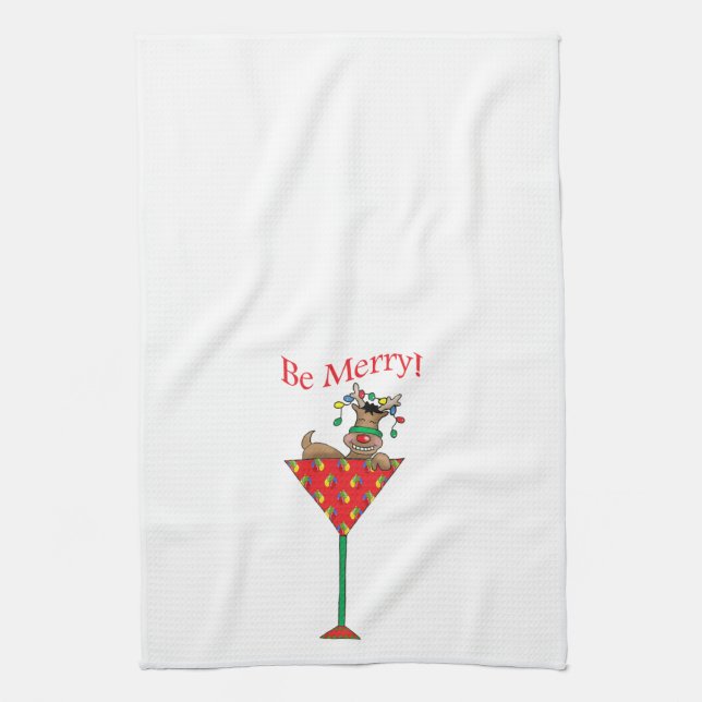Tipsy-tini's Reindeer Towel (Vertical)