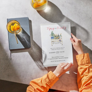 Tipsy & Toasty Christmas Party Invitation Postcard