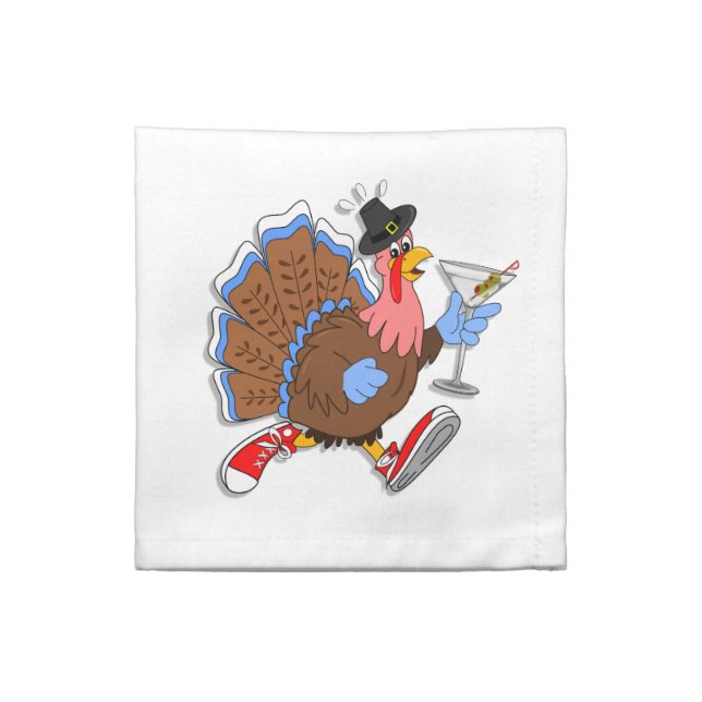 Tipsy Turkey (Martini) Napkin (Quarter Fold)