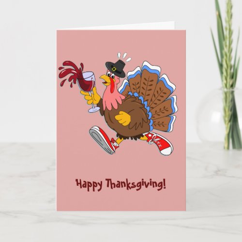 Tipsy Turkey Wine Holiday Card