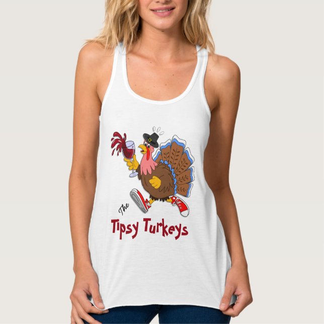 Tipsy Turkey (Wine) - Post-Run Tank Top (Front)