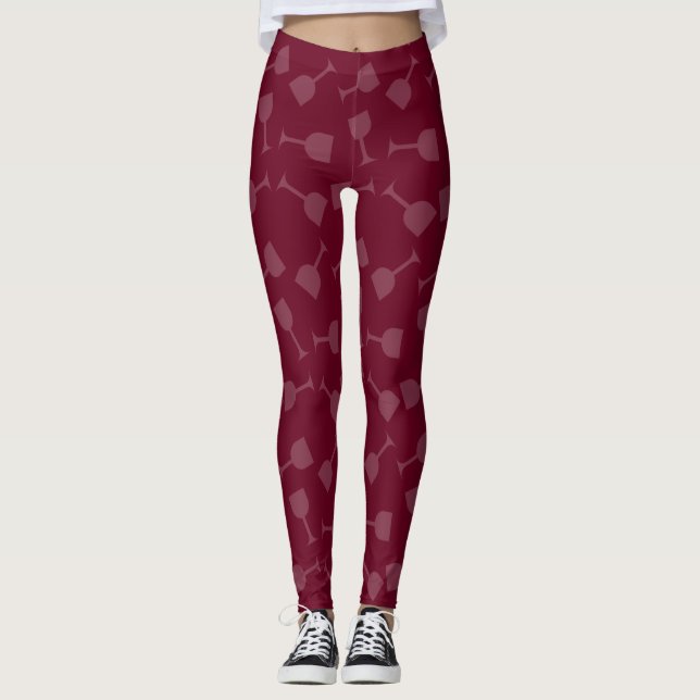 Tipsy Wine Glasses Leggings (Front)