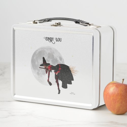 Tipsy Witch On Flying Broom Lunch Box