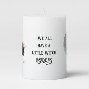 Tipsy Witch On Flying Broom Pillar Candle