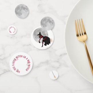 Tipsy Witch on Flying Broom Table Confetti