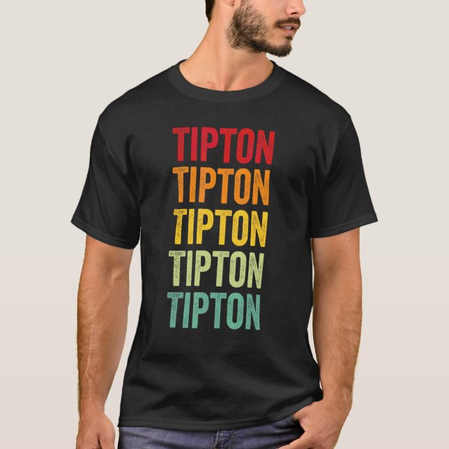 Tipton County Indiana Rainbow Text Design T-Shirt (Front)