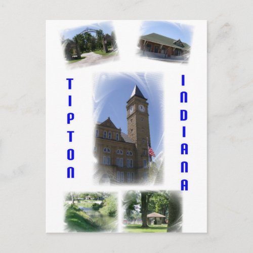 Tipton Indiana Collage Postcard