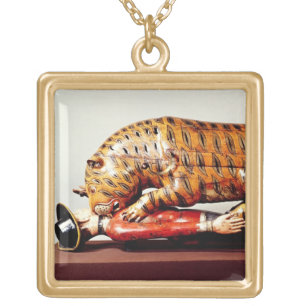 Tipu's Tiger, c.1790 (wood) Gold Plated Necklace