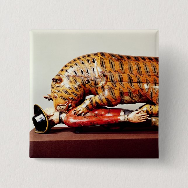 Tipu's Tiger, c.1790 (wood) Pinback Button (Front)