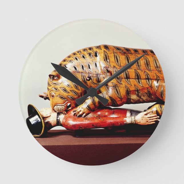 Tipu's Tiger, c.1790 (wood) Round Clock (Front)