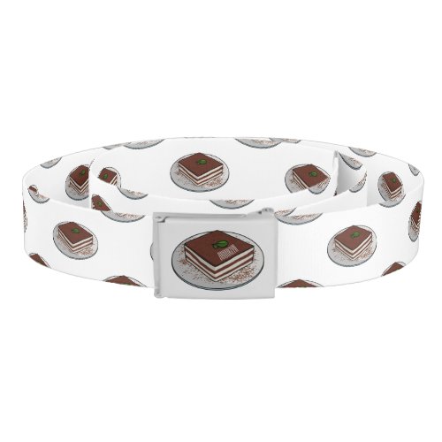 Tiramisu cake cartoon illustration belt