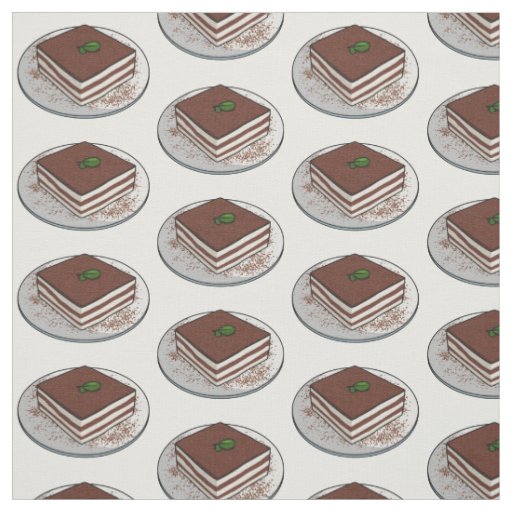 Tiramisu cake cartoon illustration fabric