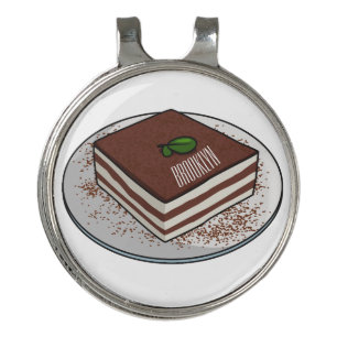 Tiramisu cake cartoon illustration golf hat clip